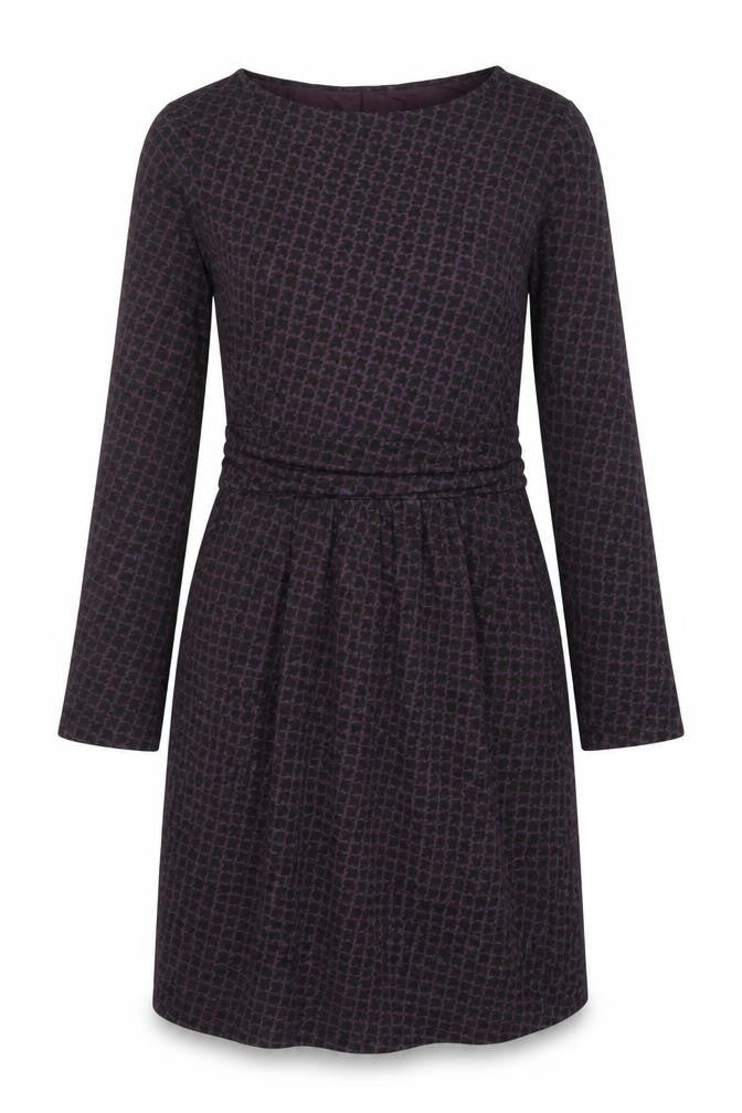 Boden Women Purple Geometric Fit & Flare Jersey Dress Size 10R