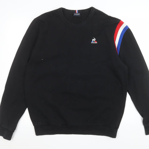 Le Coq Sportif Mens Black L Pullover Sweatshirt Crew Neck