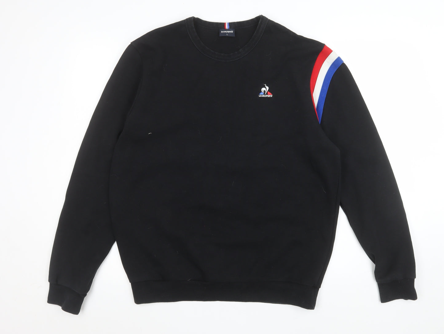 Le Coq Sportif Mens Black L Pullover Sweatshirt Crew Neck