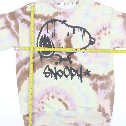 H&M Girls Snoopy Tie Dye Sweatshirt Multicoloured 11-12 Years Pullover