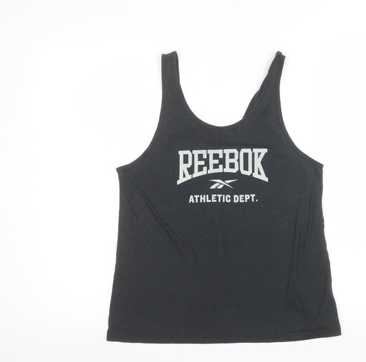 Reebok Womens Black Medium Racerback Tank Top Athletic Speedwick Gym Vest