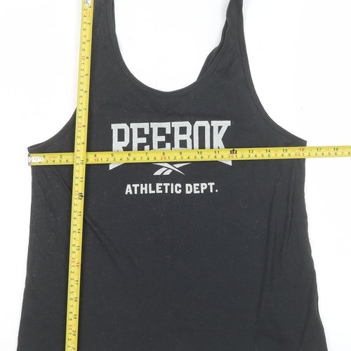 Reebok Womens Black Medium Racerback Tank Top Athletic Speedwick Gym Vest