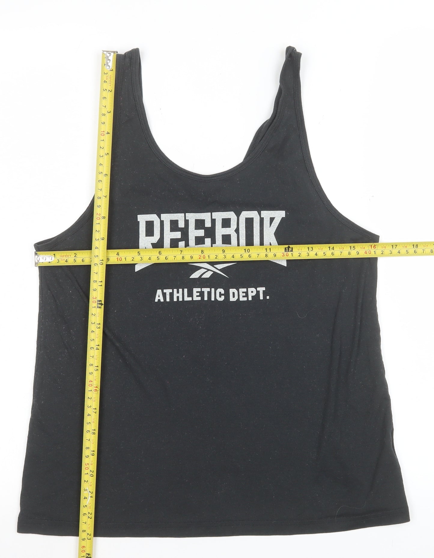 Reebok Womens Black Medium Racerback Tank Top Athletic Speedwick Gym Vest