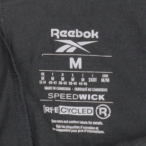 Reebok Womens Black Medium Racerback Tank Top Athletic Speedwick Gym Vest