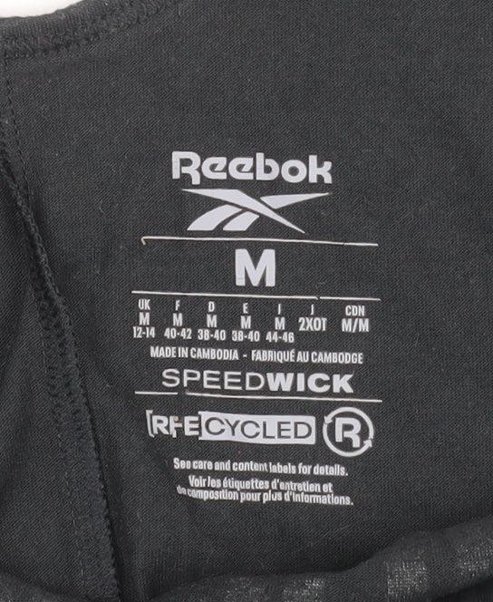 Reebok Womens Black Medium Racerback Tank Top Athletic Speedwick Gym Vest