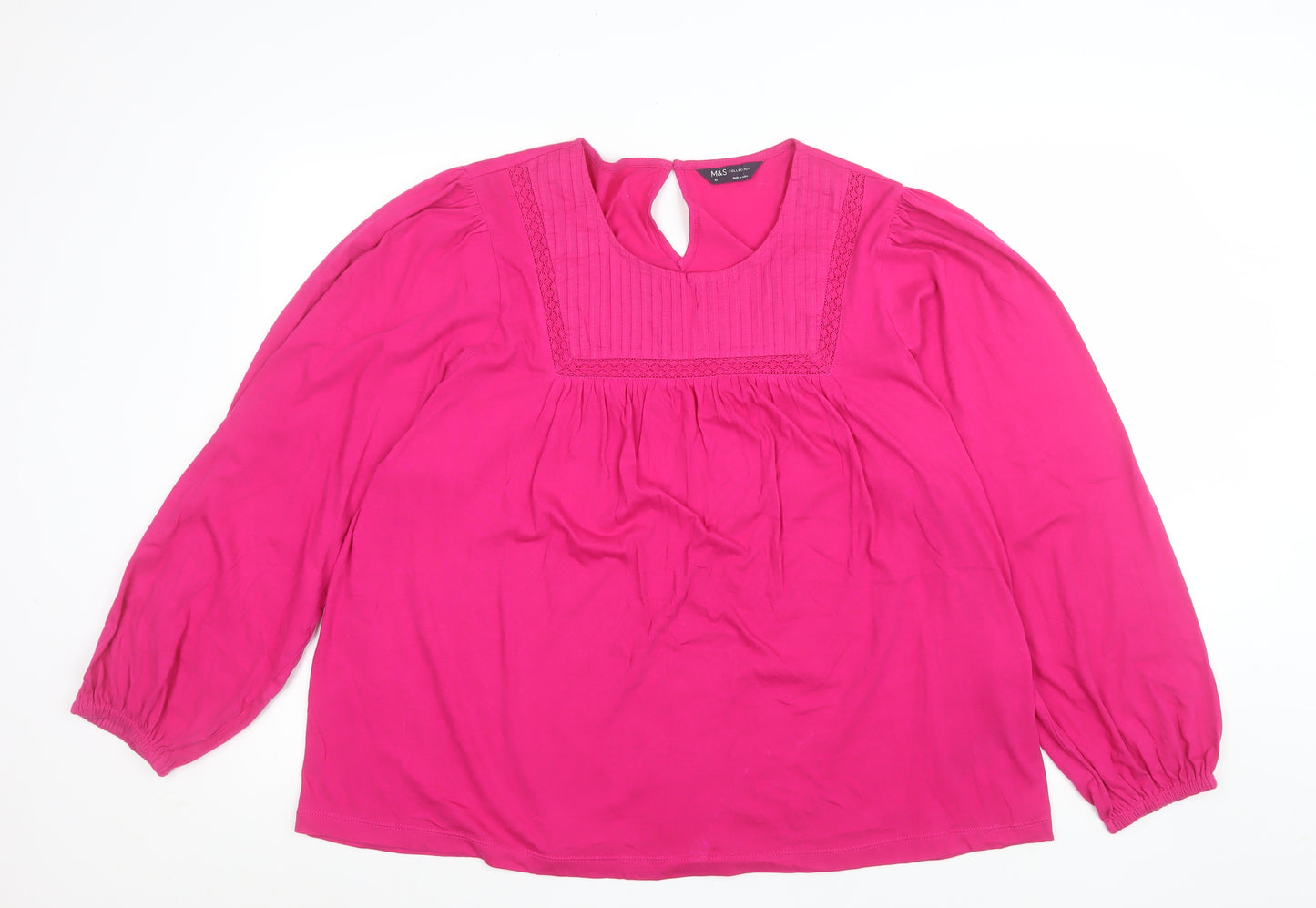 Marks and Spencer Women’s Pink Cotton Long Sleeve Tunic Blouse Size 18