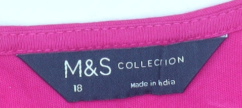 Marks and Spencer Women’s Pink Cotton Long Sleeve Tunic Blouse Size 18