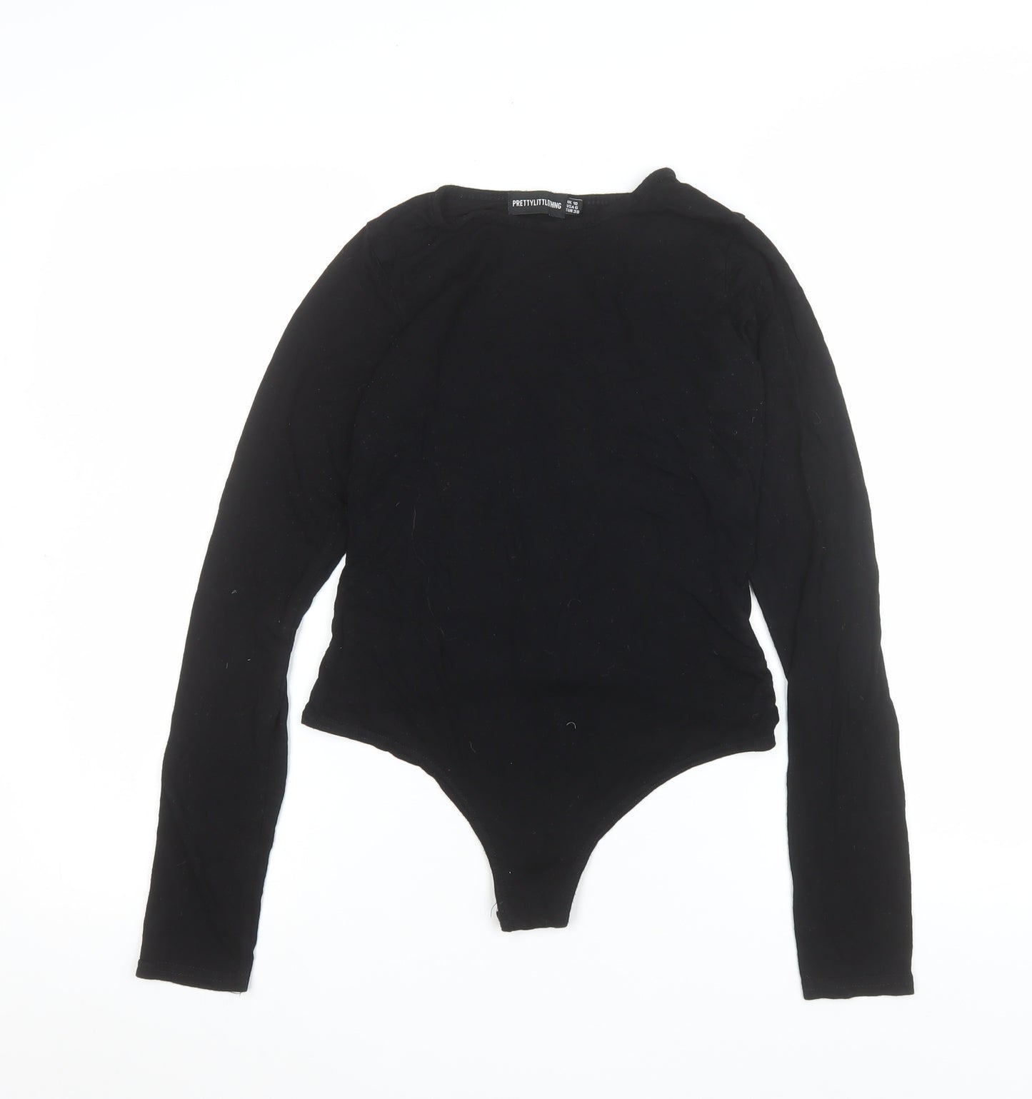 PrettyLittleThing Women's Black Long Sleeve Bodysuit Size 10