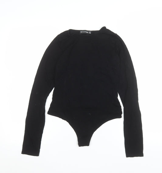 PrettyLittleThing Women's Black Long Sleeve Bodysuit Size 10
