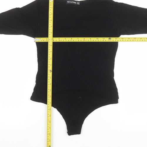 PrettyLittleThing Women's Black Long Sleeve Bodysuit Size 10