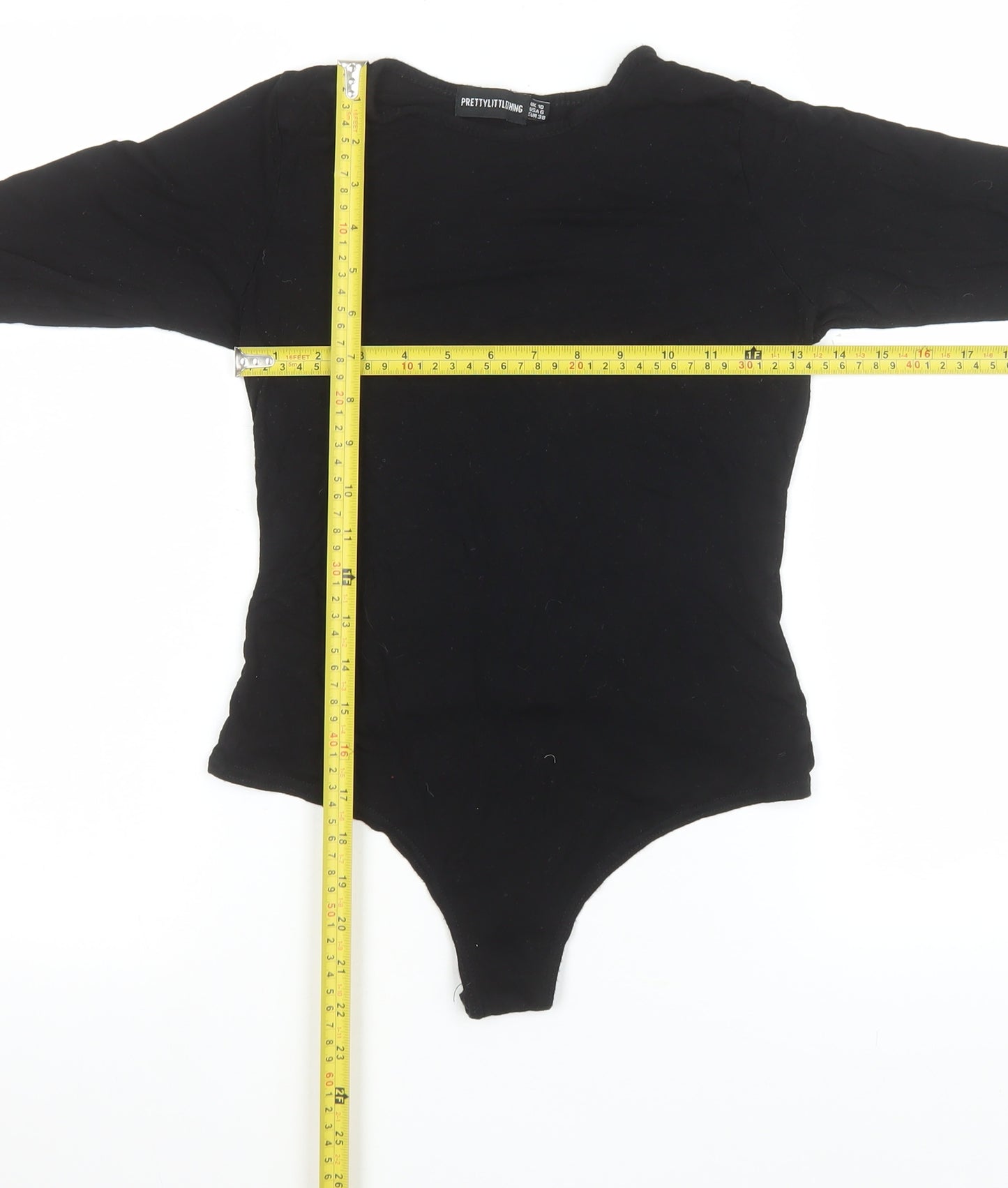 PrettyLittleThing Women's Black Long Sleeve Bodysuit Size 10