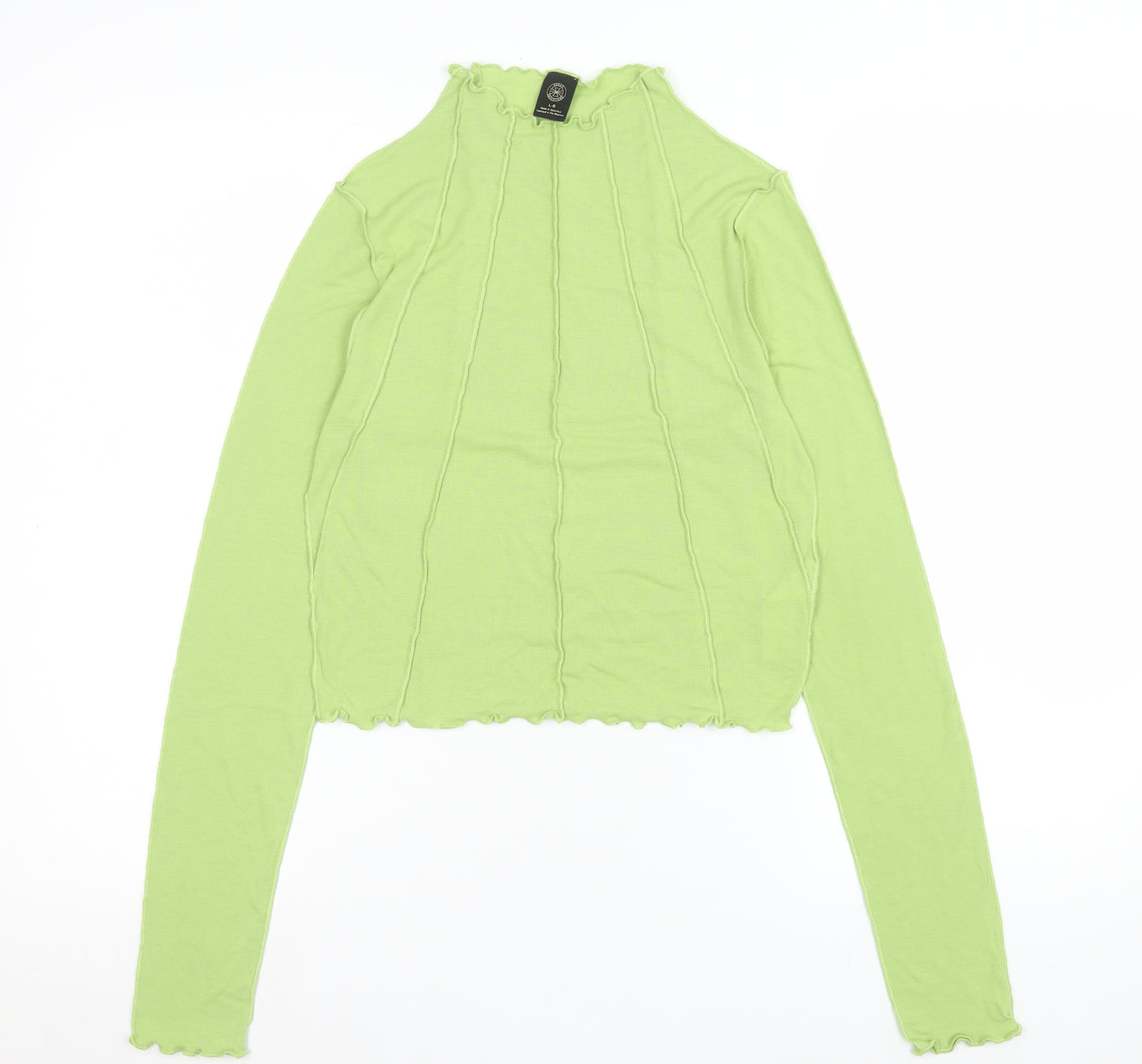 Urban Outfitters Women’s Green Cropped Long Sleeve Top Size L