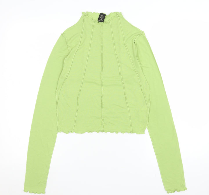 Urban Outfitters Women’s Green Cropped Long Sleeve Top Size L
