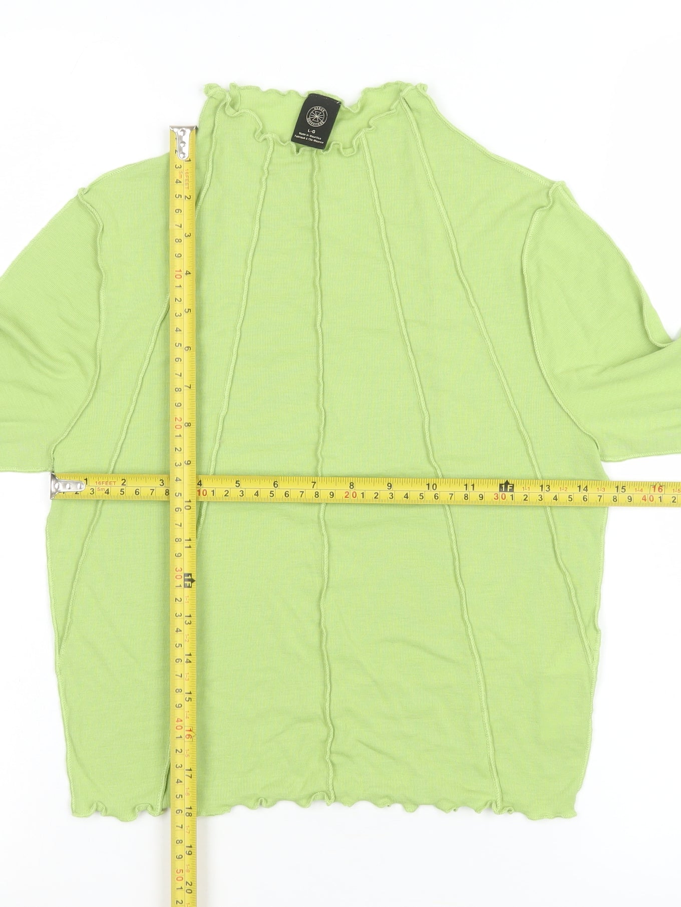 Urban Outfitters Women’s Green Cropped Long Sleeve Top Size L