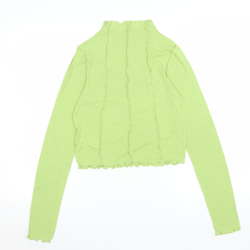 Urban Outfitters Women’s Green Cropped Long Sleeve Top Size L