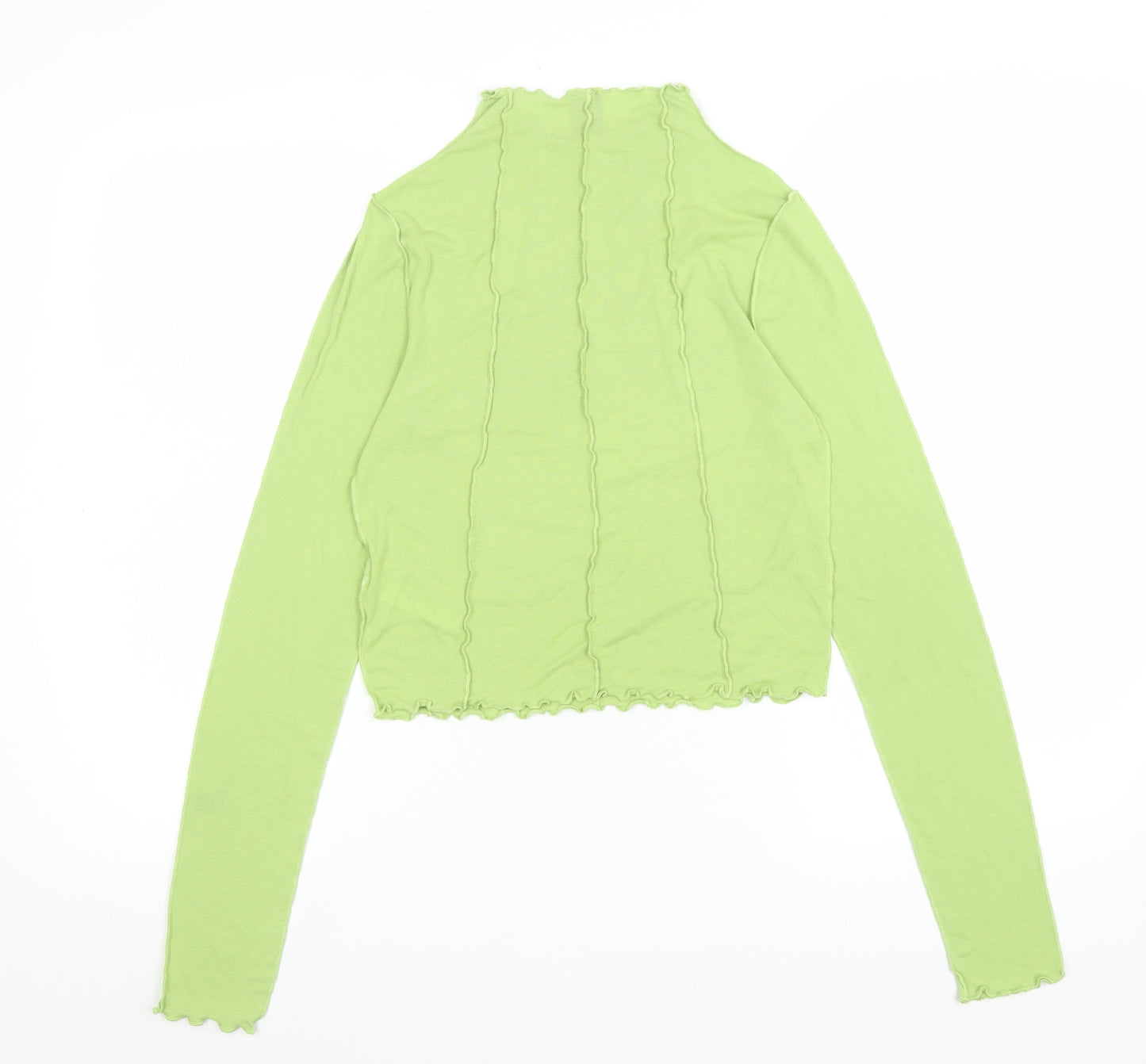 Urban Outfitters Women’s Green Cropped Long Sleeve Top Size L