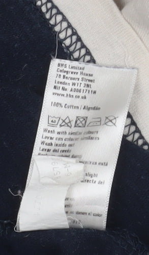 Trait Supply Co Men's Blue Beige Striped Cotton T-Shirt Medium