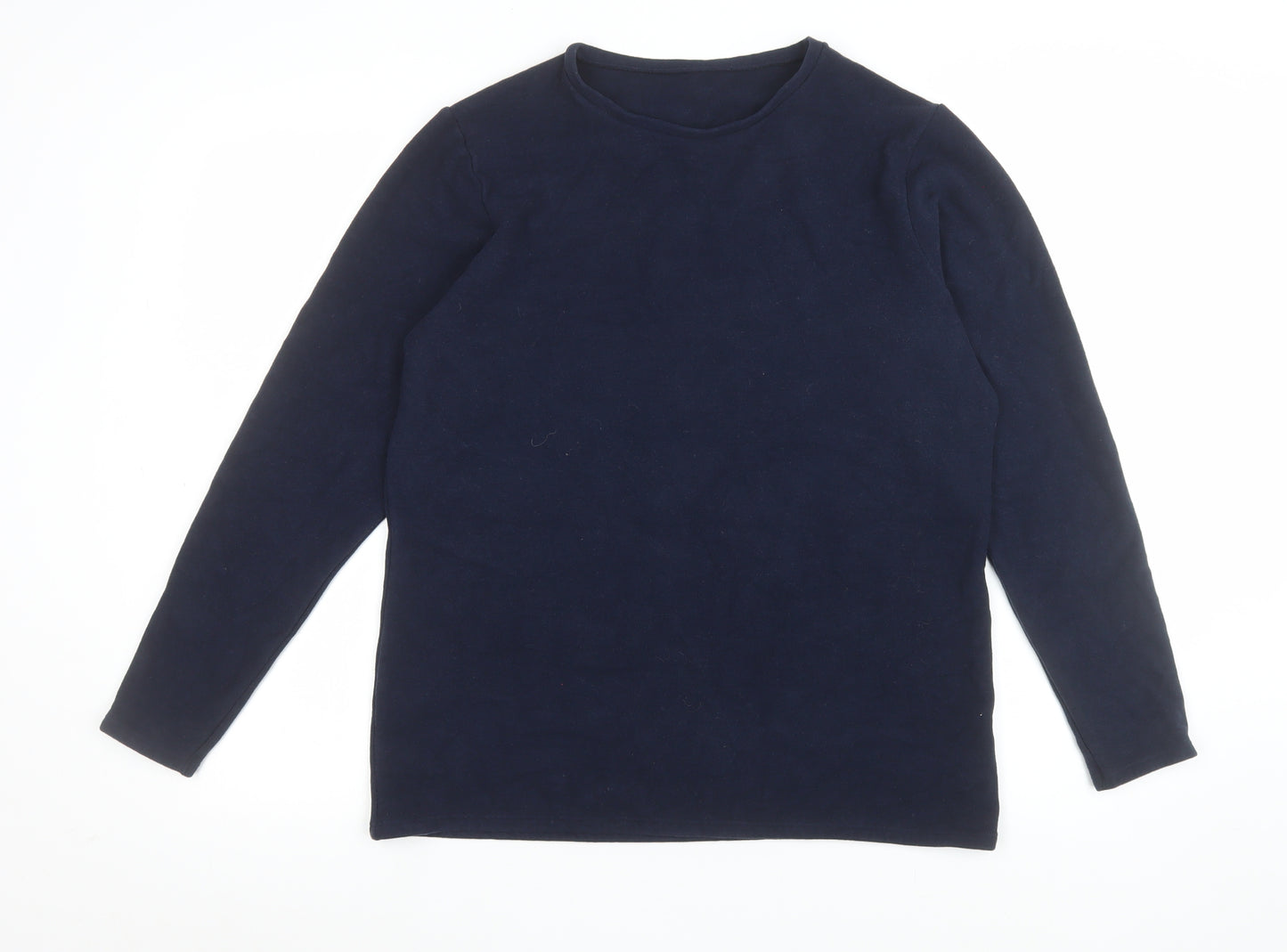 Marks and Spencer Men's Navy Long Sleeve Crew Neck T-Shirt Size 22 Regular Fit