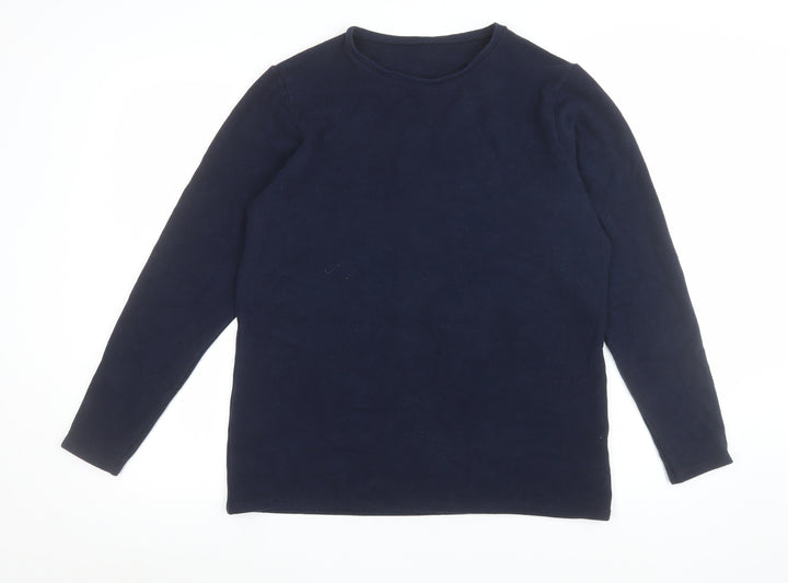 Marks and Spencer Men's Navy Long Sleeve Crew Neck T-Shirt Size 22 Regular Fit