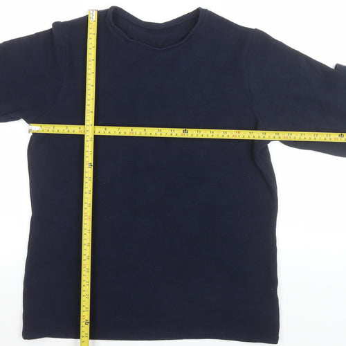 Marks and Spencer Men's Navy Long Sleeve Crew Neck T-Shirt Size 22 Regular Fit