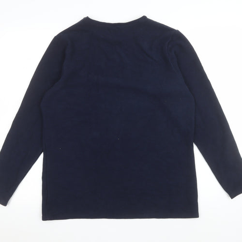 Marks and Spencer Men's Navy Long Sleeve Crew Neck T-Shirt Size 22 Regular Fit