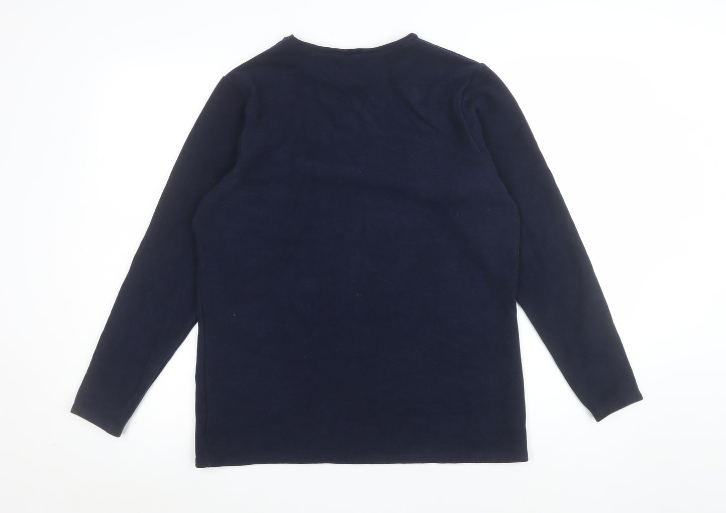 Marks and Spencer Men's Navy Long Sleeve Crew Neck T-Shirt Size 22 Regular Fit