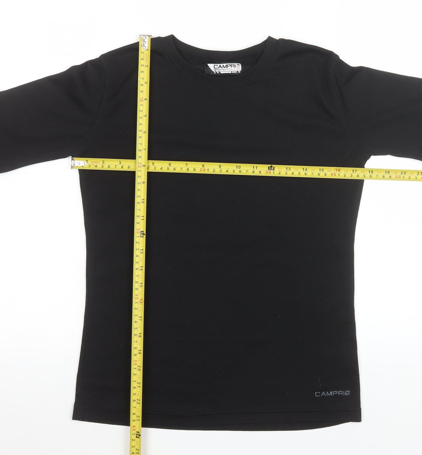Campri Women's Black Size 10 Long Sleeve Base Layer Top