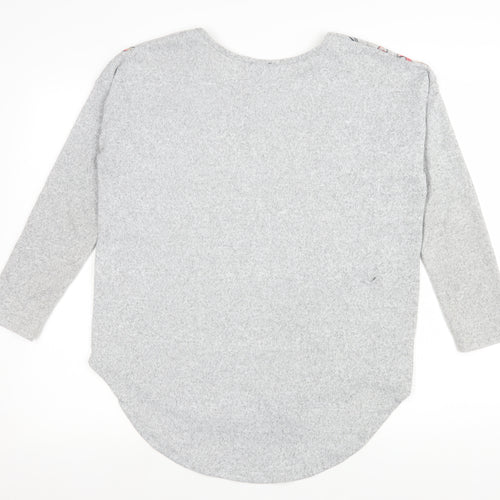 Izabel London Women's Grey Bird Print Pullover Sweatshirt Size 10