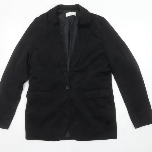 H&M Women’s Black Blazer Jacket Size UK 14+ Classic Single-Breasted