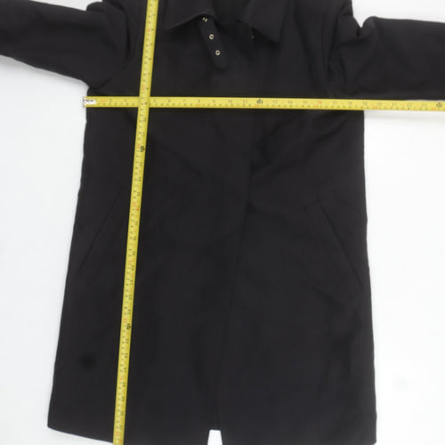 Zara Woman Black Mid-Length Overcoat Size S Classic Style