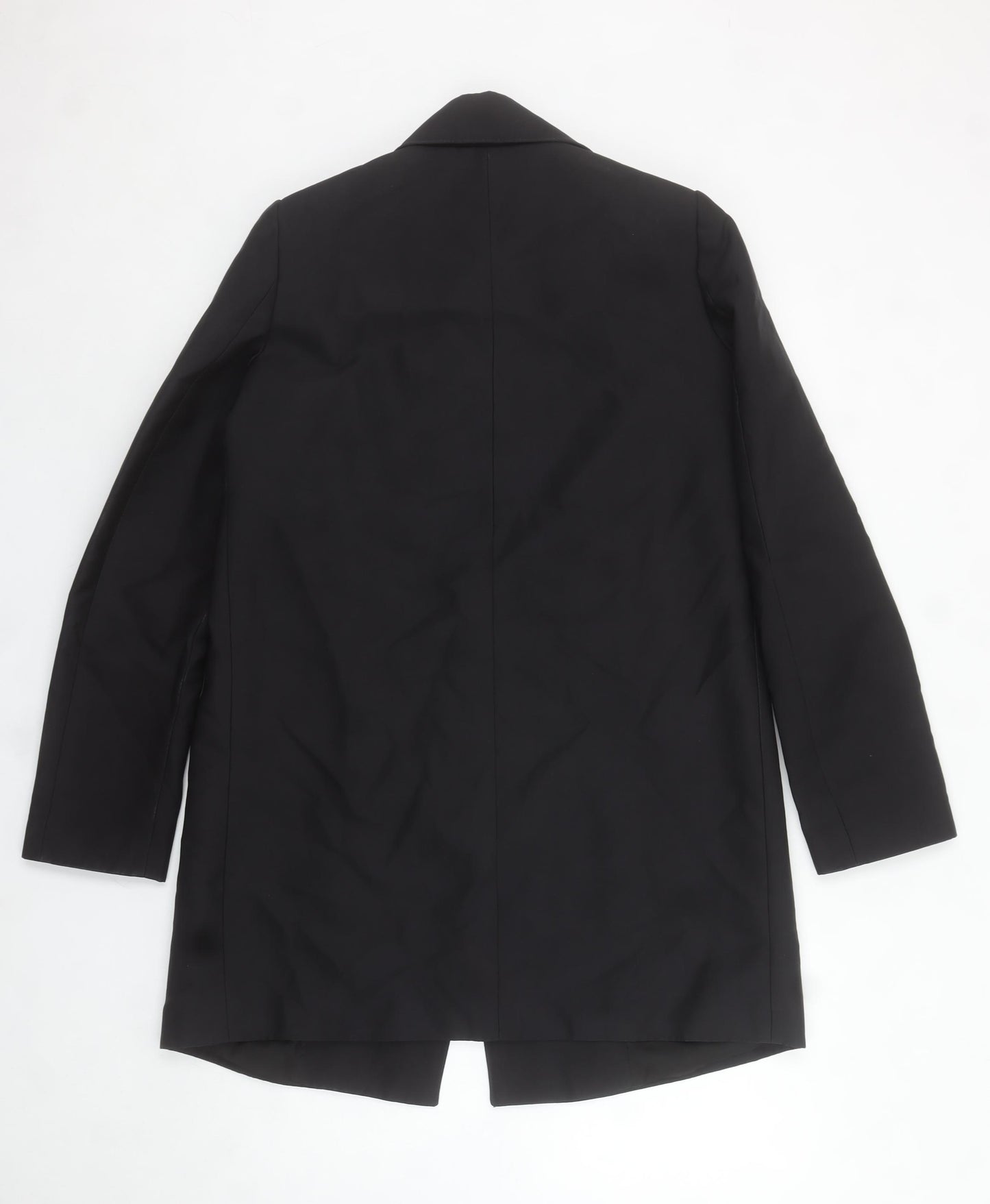 Zara Woman Black Mid-Length Overcoat Size S Classic Style
