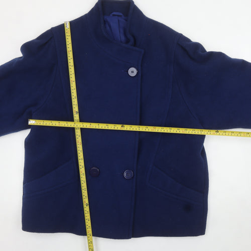 Marks and Spencer Womens Navy Wool Coat Size 18 Classic Mid-Length