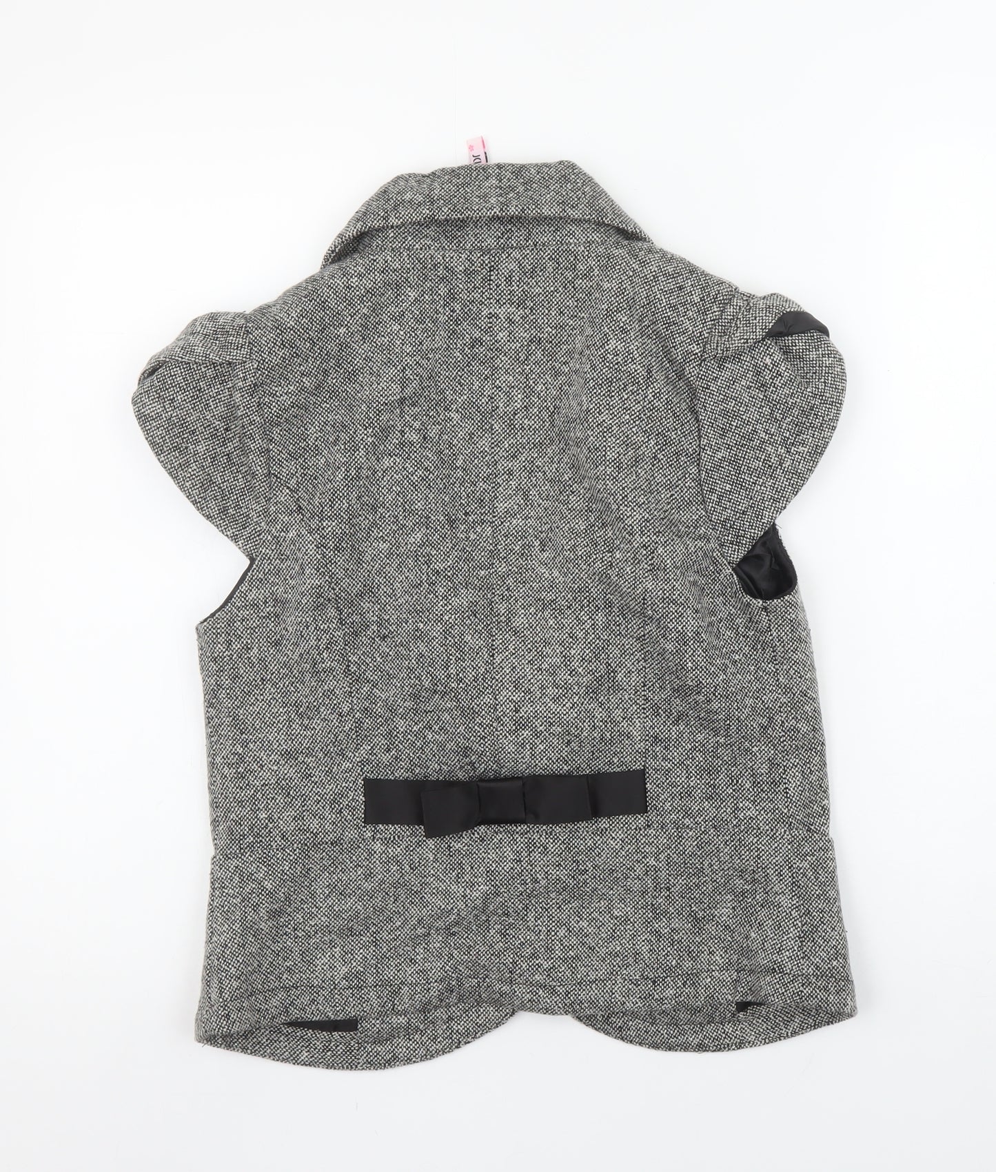 JCL Trends Womens Grey Tweed Tailored Shawl Collar Suit Waistcoat M