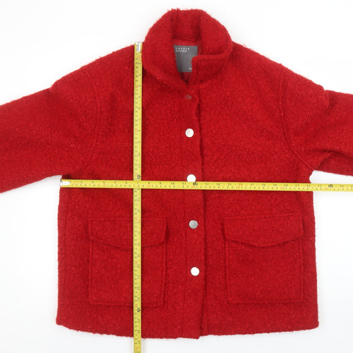 Papaya Women Red Size 12 Basic Mid-Length Fleece Jacket