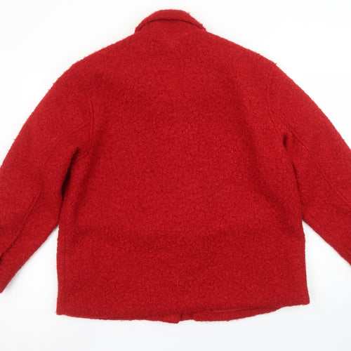 Papaya Women Red Size 12 Basic Mid-Length Fleece Jacket