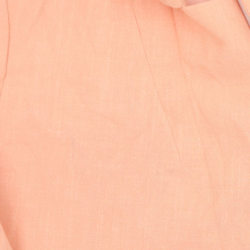Primark Cares Women's Orange Double-Breasted Blazer UK 14 Linen Blend
