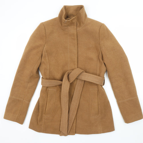 H&M Women’s Brown Belted Mid-Length Trench Coat Size 10