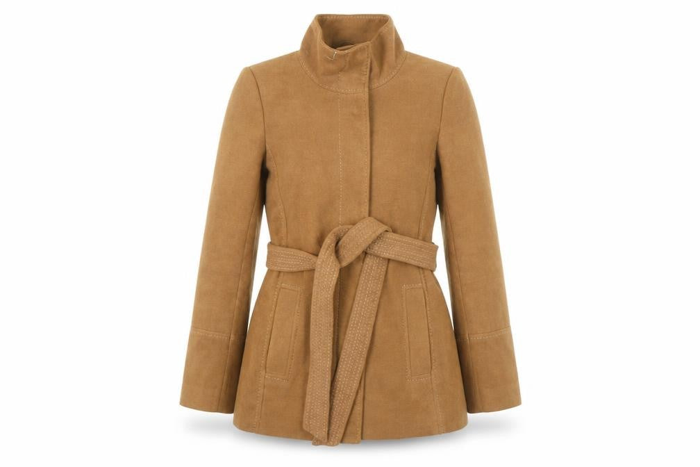 H&M Women’s Brown Belted Mid-Length Trench Coat Size 10
