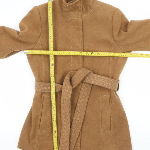 H&M Women’s Brown Belted Mid-Length Trench Coat Size 10