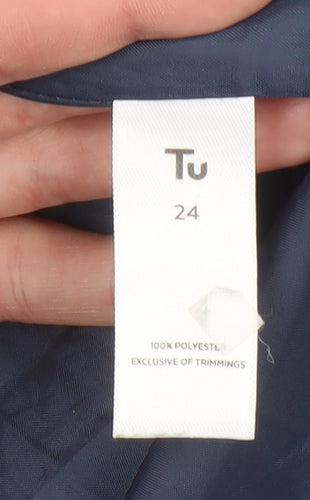 Tu Woman Grey Tweed Long Overcoat Size 24 Plus