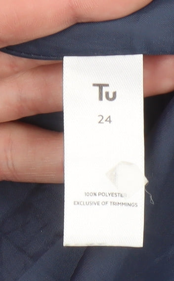 Tu Woman Grey Tweed Long Overcoat Size 24 Plus