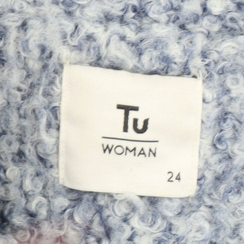 Tu Woman Grey Tweed Long Overcoat Size 24 Plus