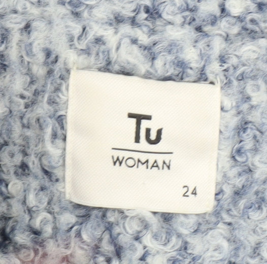 Tu Woman Grey Tweed Long Overcoat Size 24 Plus