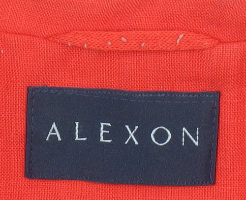 Alexon Women's Red Linen Blend Short Sleeve Tailored Suit Jacket UK 16