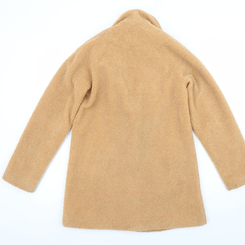 Next Girls Beige Teddy Fleece Single Breasted Coat 12 Years