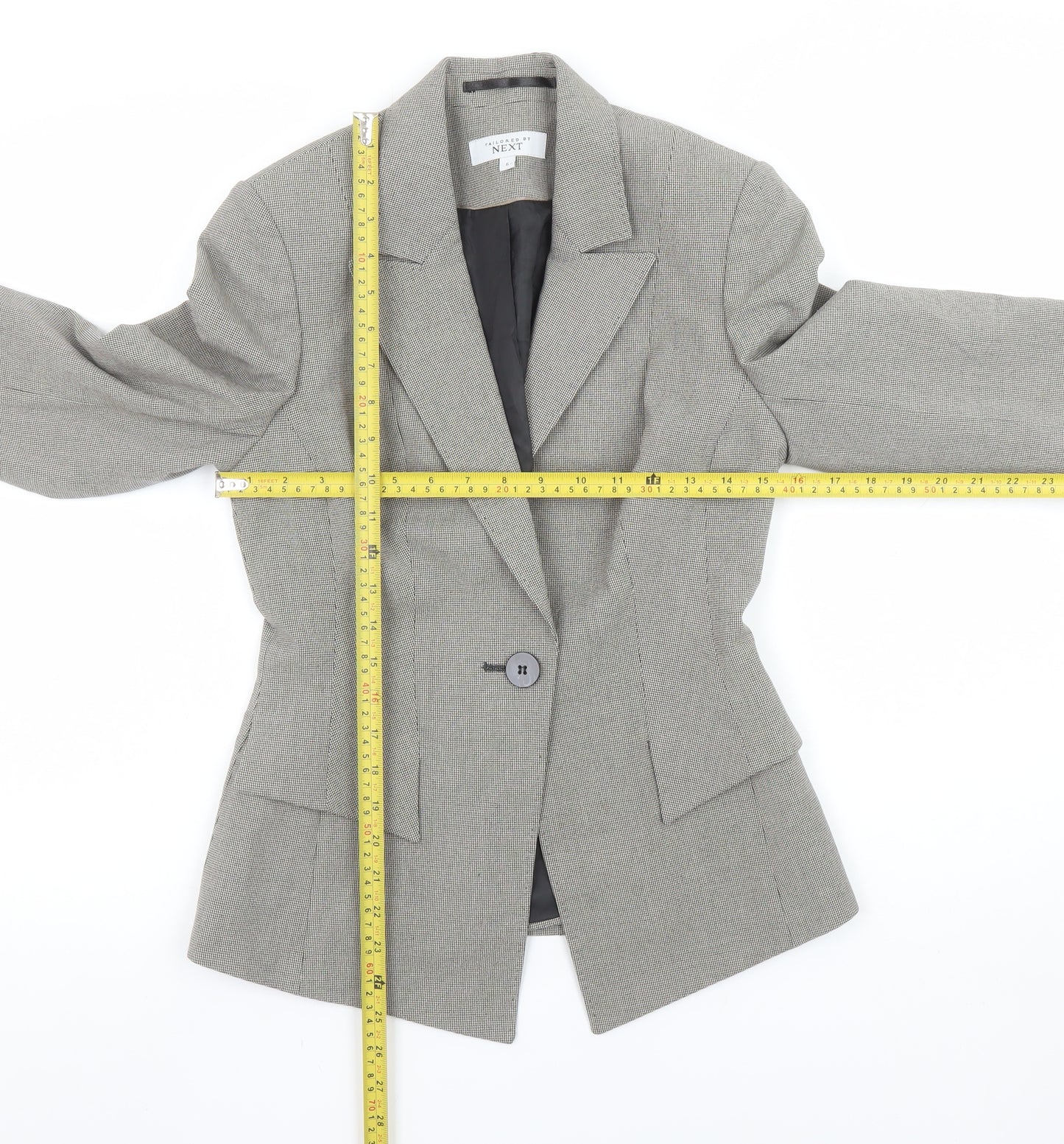 Next Women’s Grey Houndstooth Tailored Suit Jacket Size 6