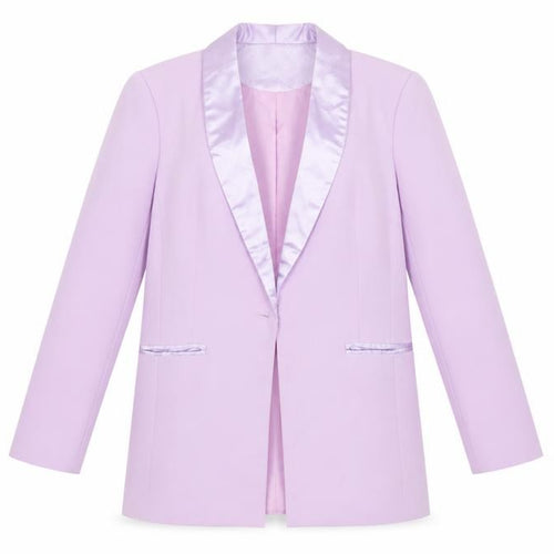 Amy Lynn Women's Purple Shawl Collar Tuxedo Blazer Size S