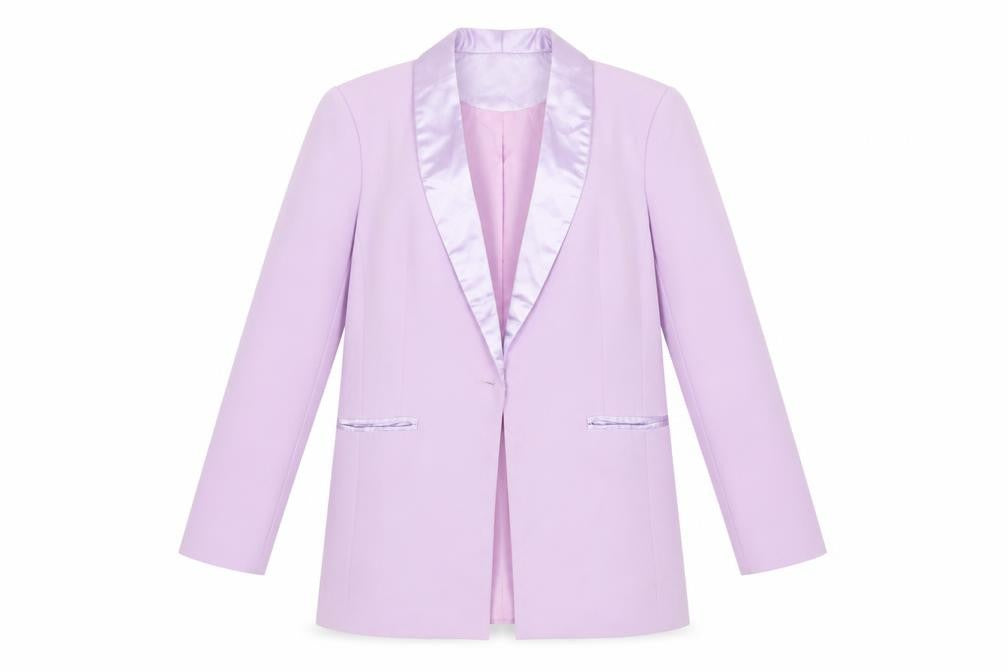 Amy Lynn Women's Purple Shawl Collar Tuxedo Blazer Size S