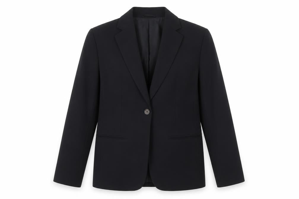 Front view of Marks & Spencer Women's Black Single-Breasted Blazer, size 10