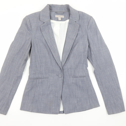 H&M Women’s Grey Slim Fit Blazer UK 6 Single Breasted Work Jacket